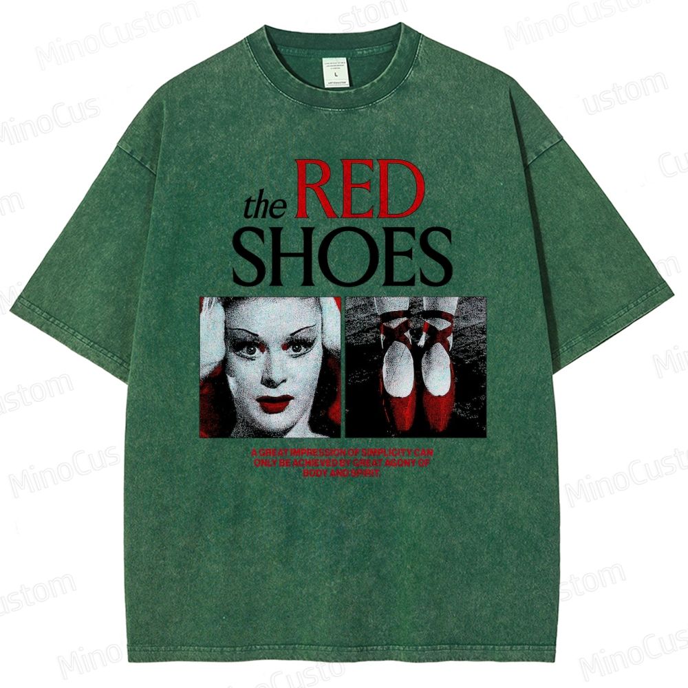 Drama - Themed Character and Red Shoes Graphic Short - Sleeve T - Shirt