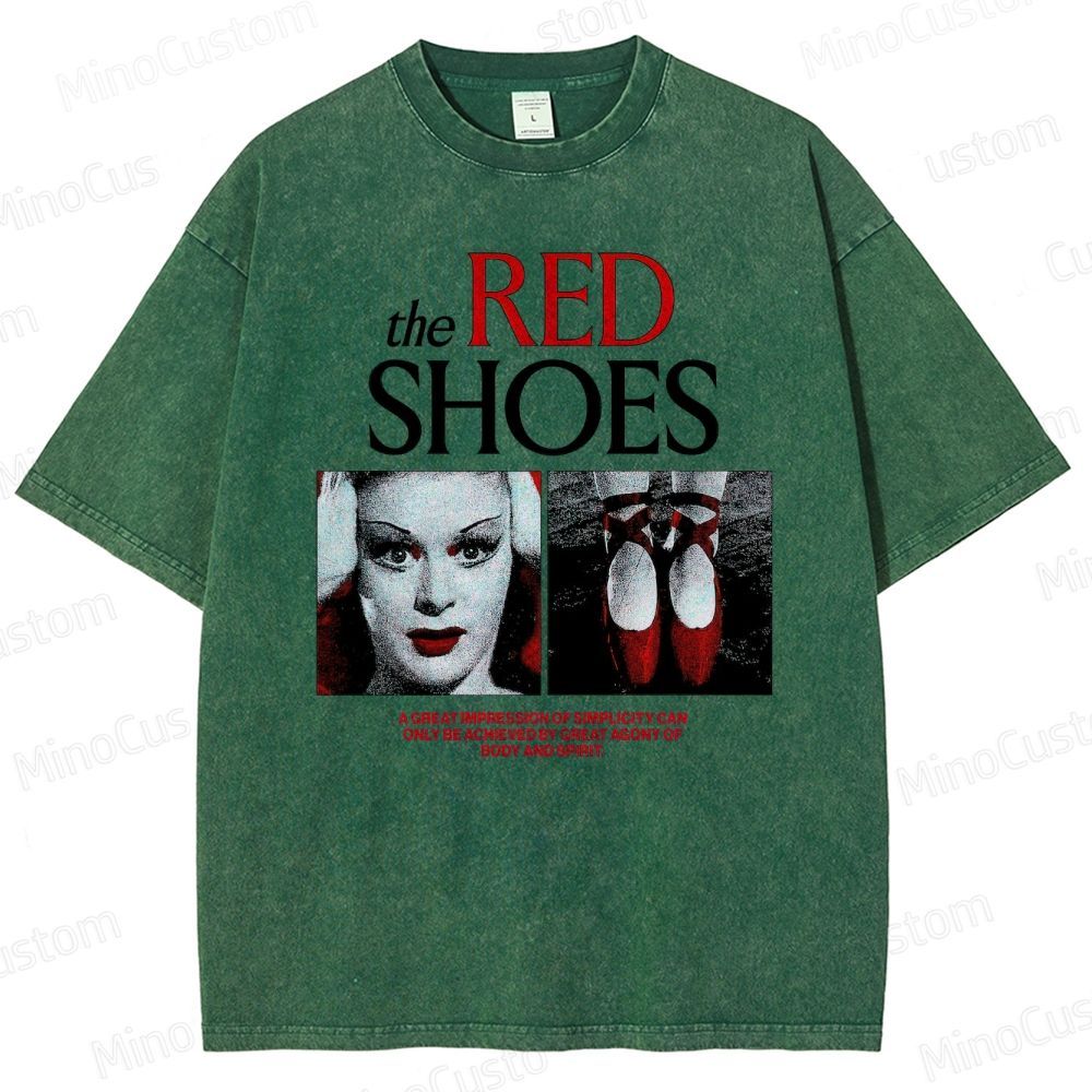 Drama - Themed Character and Red Shoes Graphic Short - Sleeve T - Shirt
