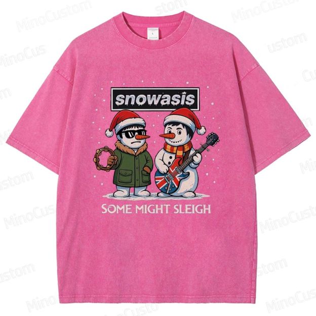 Christmas - Themed Snowman and Text Graphic Short - Sleeve T - Shirt
