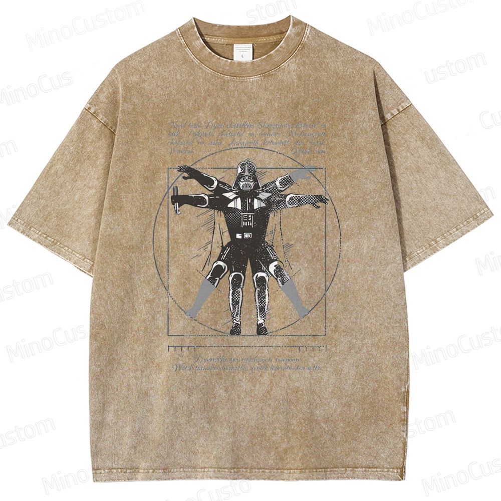 Art - Themed Character and Vitruvian Man - Style Graphic Short - Sleeve T - Shirt