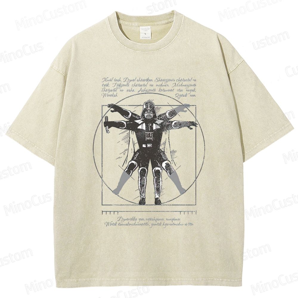Art - Themed Character and Vitruvian Man - Style Graphic Short - Sleeve T - Shirt