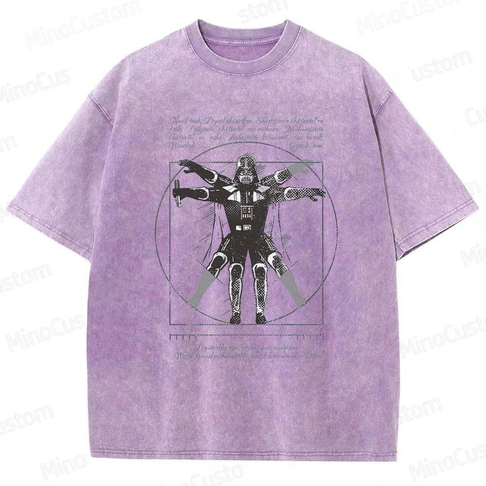 Art - Themed Character and Vitruvian Man - Style Graphic Short - Sleeve T - Shirt