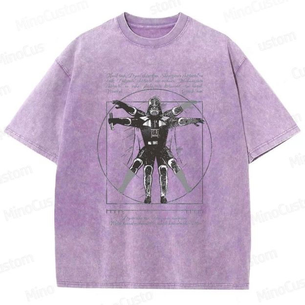 Art - Themed Character and Vitruvian Man - Style Graphic Short - Sleeve T - Shirt