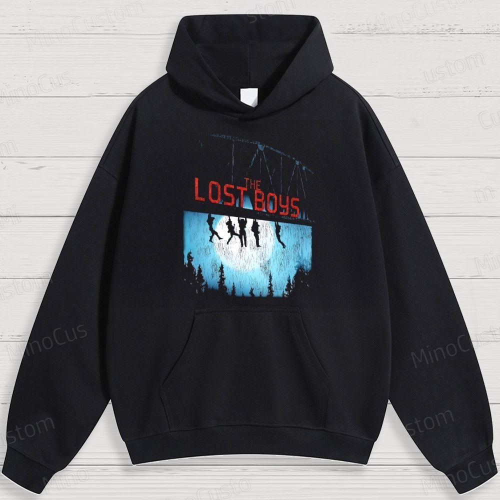 Horror - Themed Silhouette and Text Graphic Hoodie