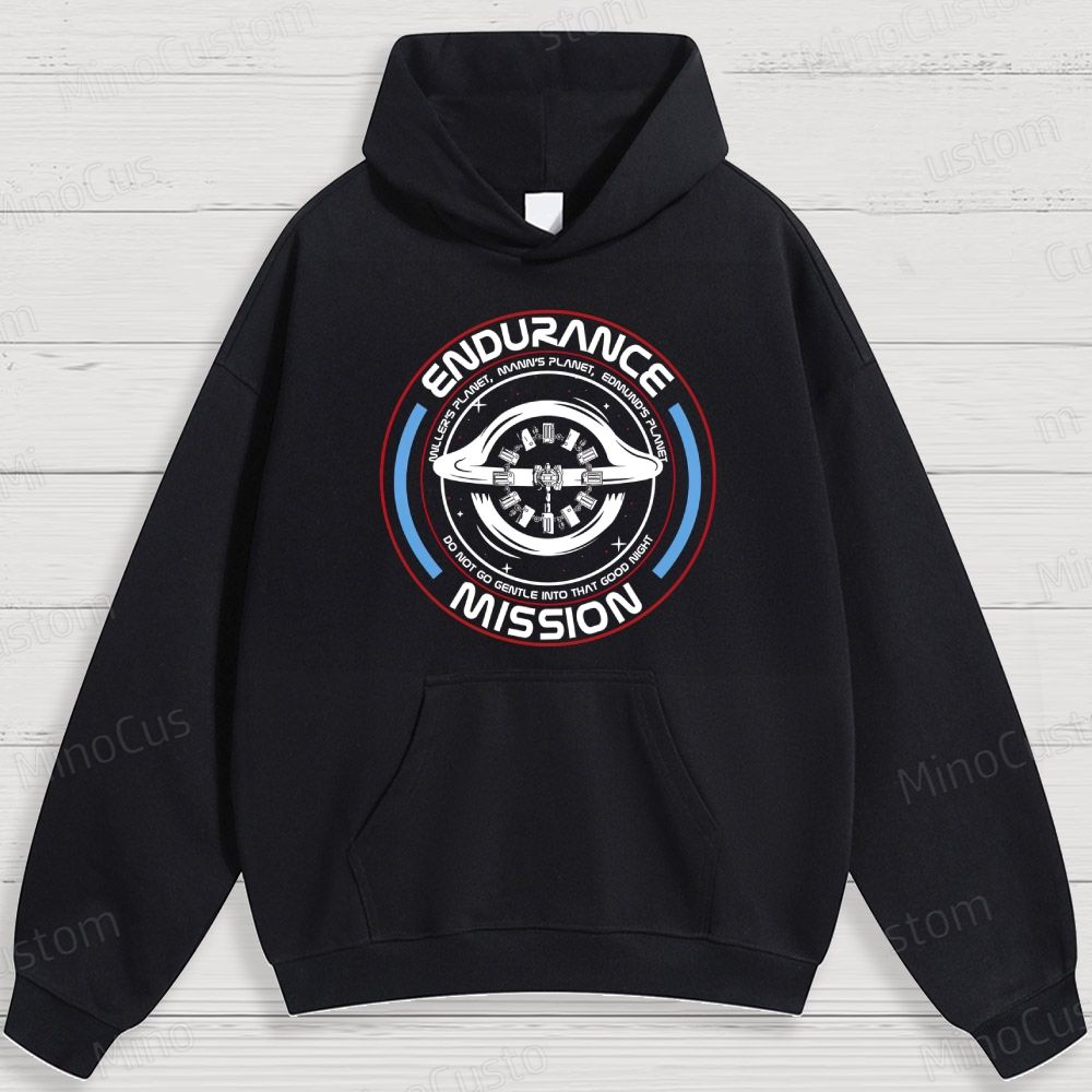 Sci - Fi Space Mission and Text Graphic Hoodie