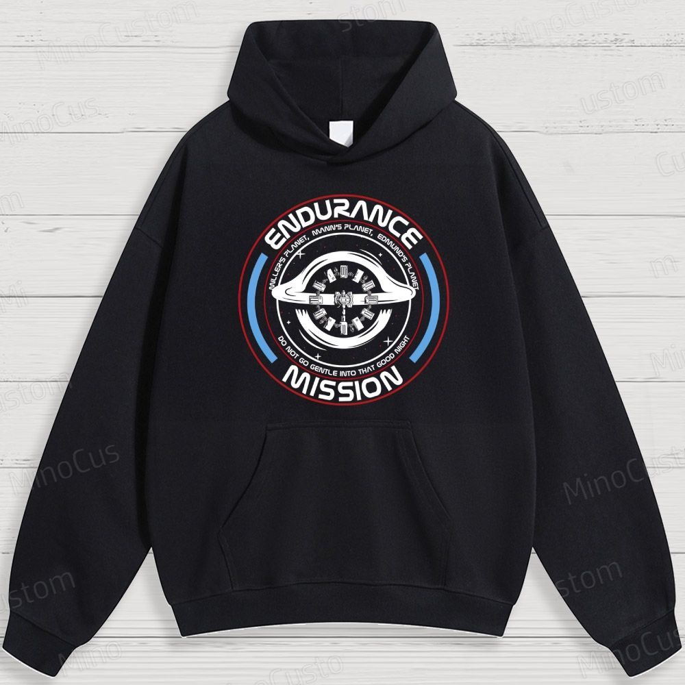 Sci - Fi Space Mission and Text Graphic Hoodie