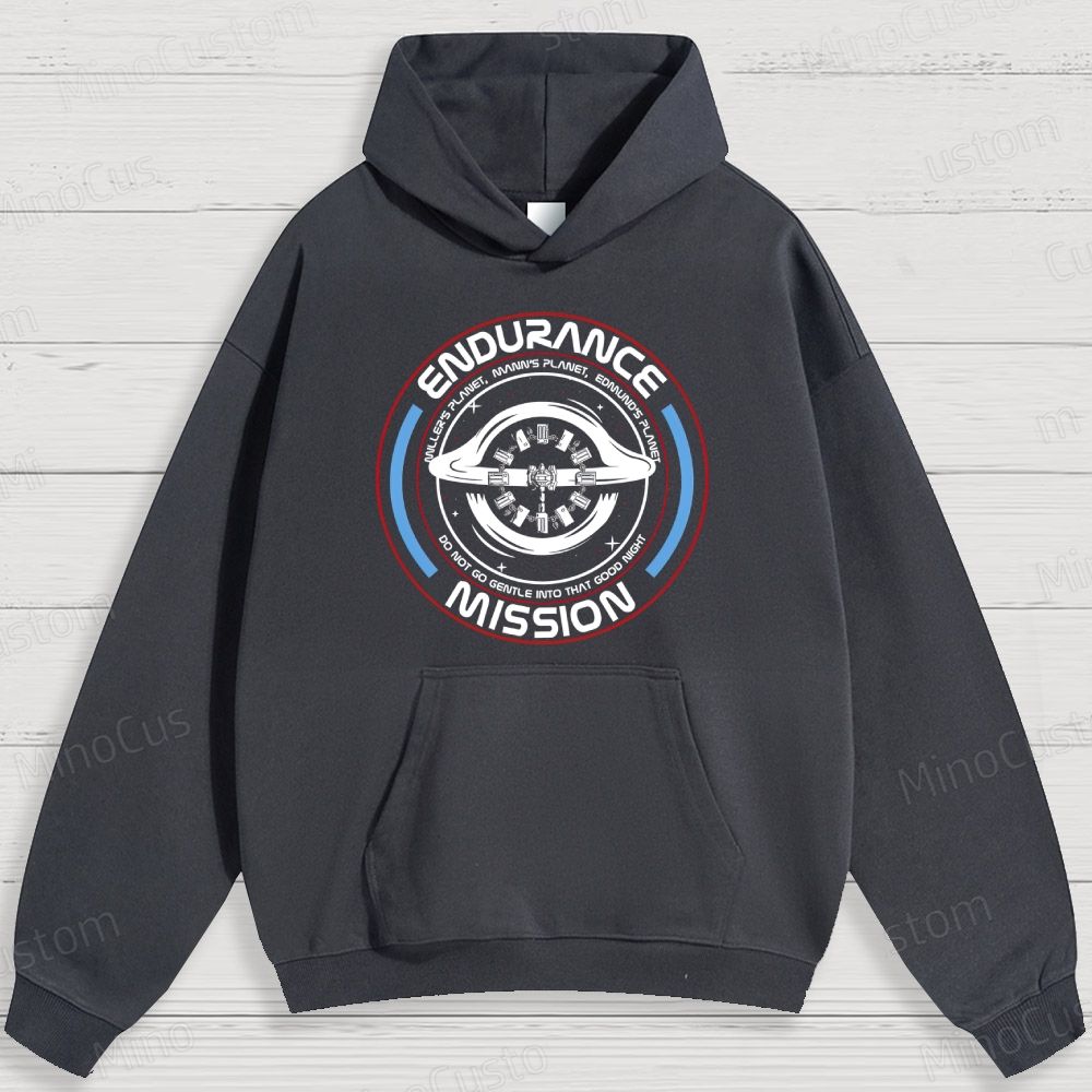 Sci - Fi Space Mission and Text Graphic Hoodie