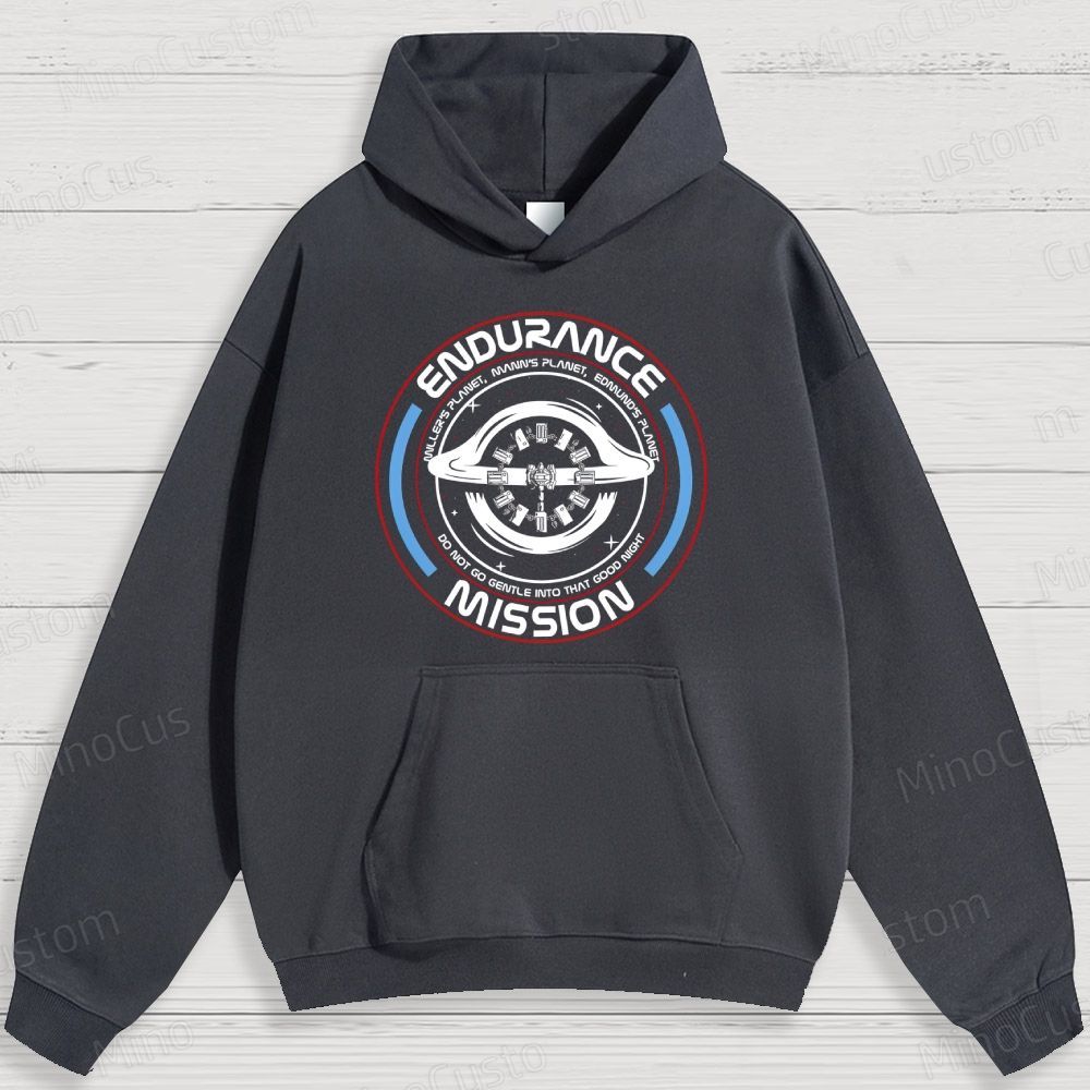 Sci - Fi Space Mission and Text Graphic Hoodie