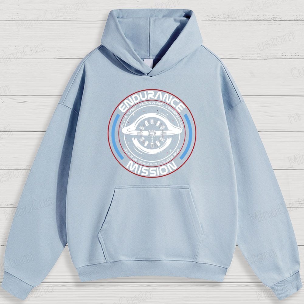 Sci - Fi Space Mission and Text Graphic Hoodie