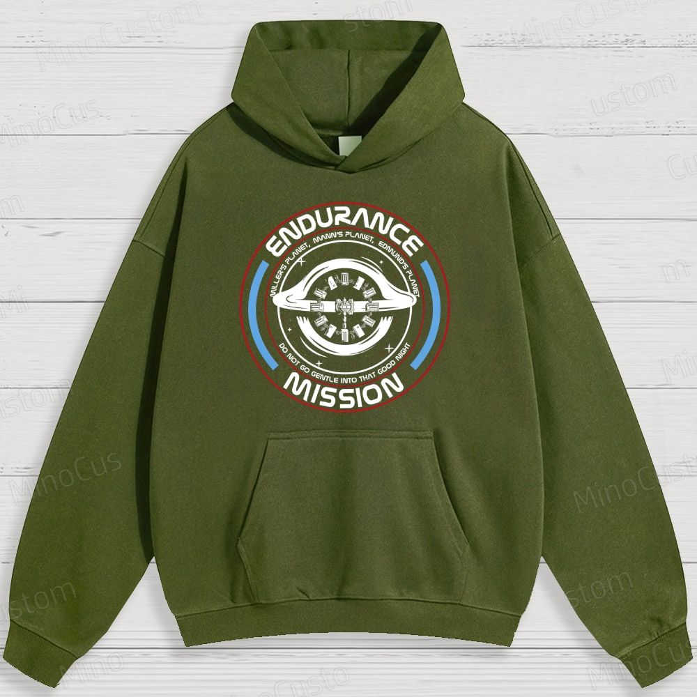 Sci - Fi Space Mission and Text Graphic Hoodie