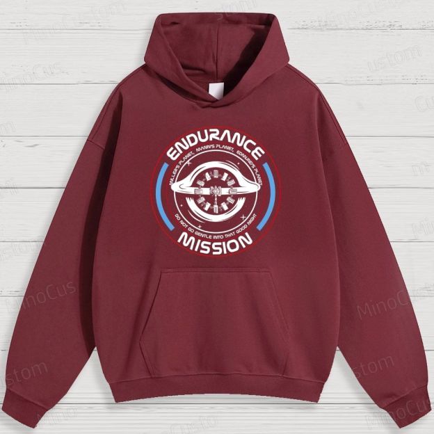 Sci - Fi Space Mission and Text Graphic Hoodie