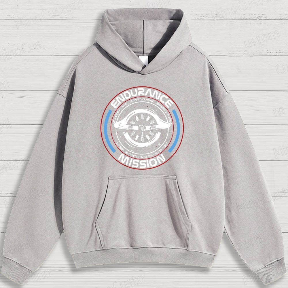 Sci - Fi Space Mission and Text Graphic Hoodie