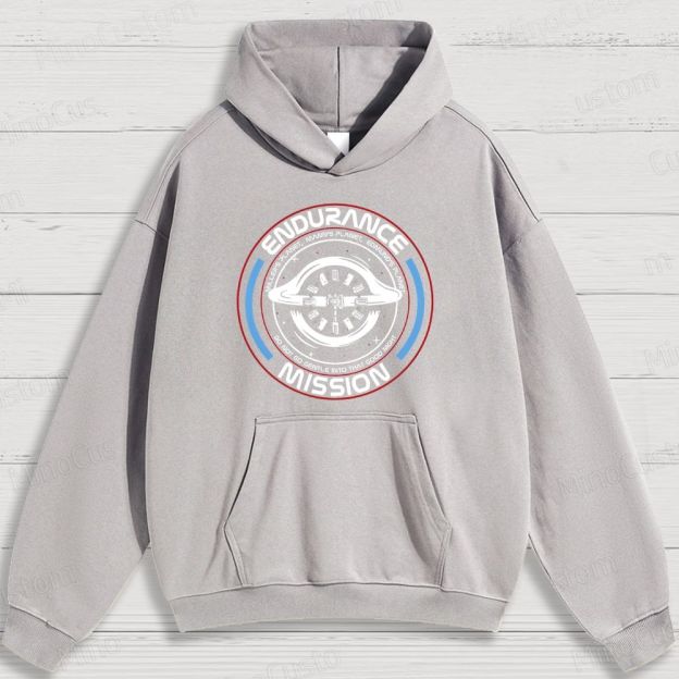Sci - Fi Space Mission and Text Graphic Hoodie