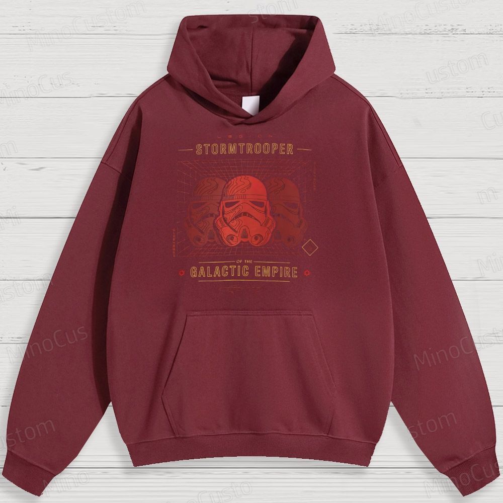 Sci - Fi Trooper Helmet and Text Graphic Hoodie