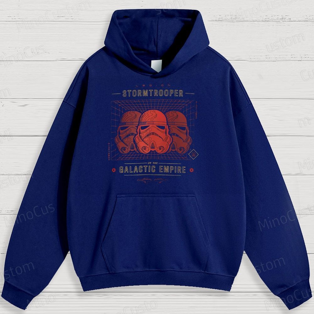 Sci - Fi Trooper Helmet and Text Graphic Hoodie