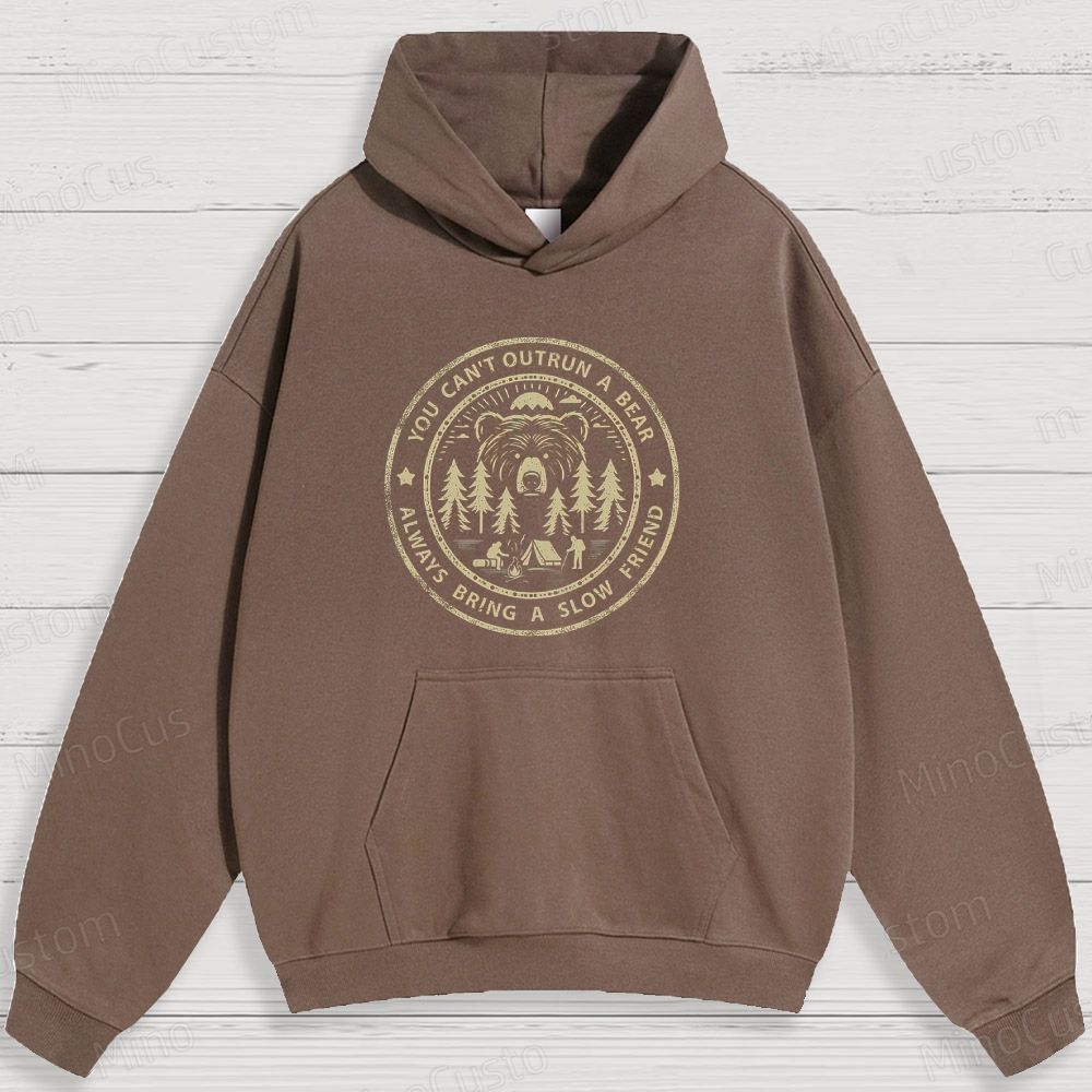 Camping - Themed Bear and Text Graphic Hoodie