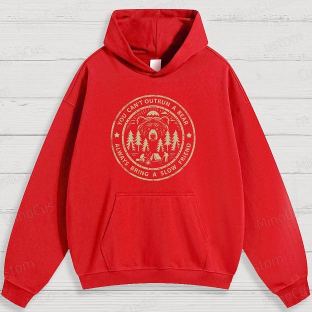 Camping - Themed Bear and Text Graphic Hoodie