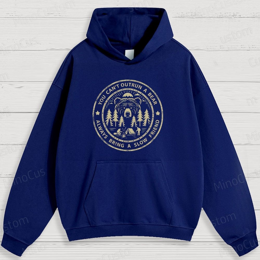 Camping - Themed Bear and Text Graphic Hoodie