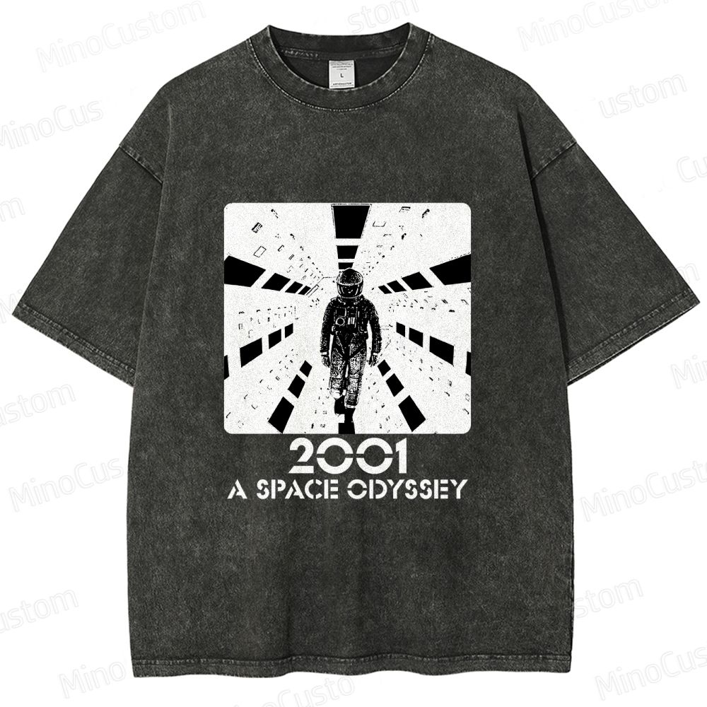 Sci - Fi Astronaut and Space Scene Graphic Short - Sleeve T - Shirt