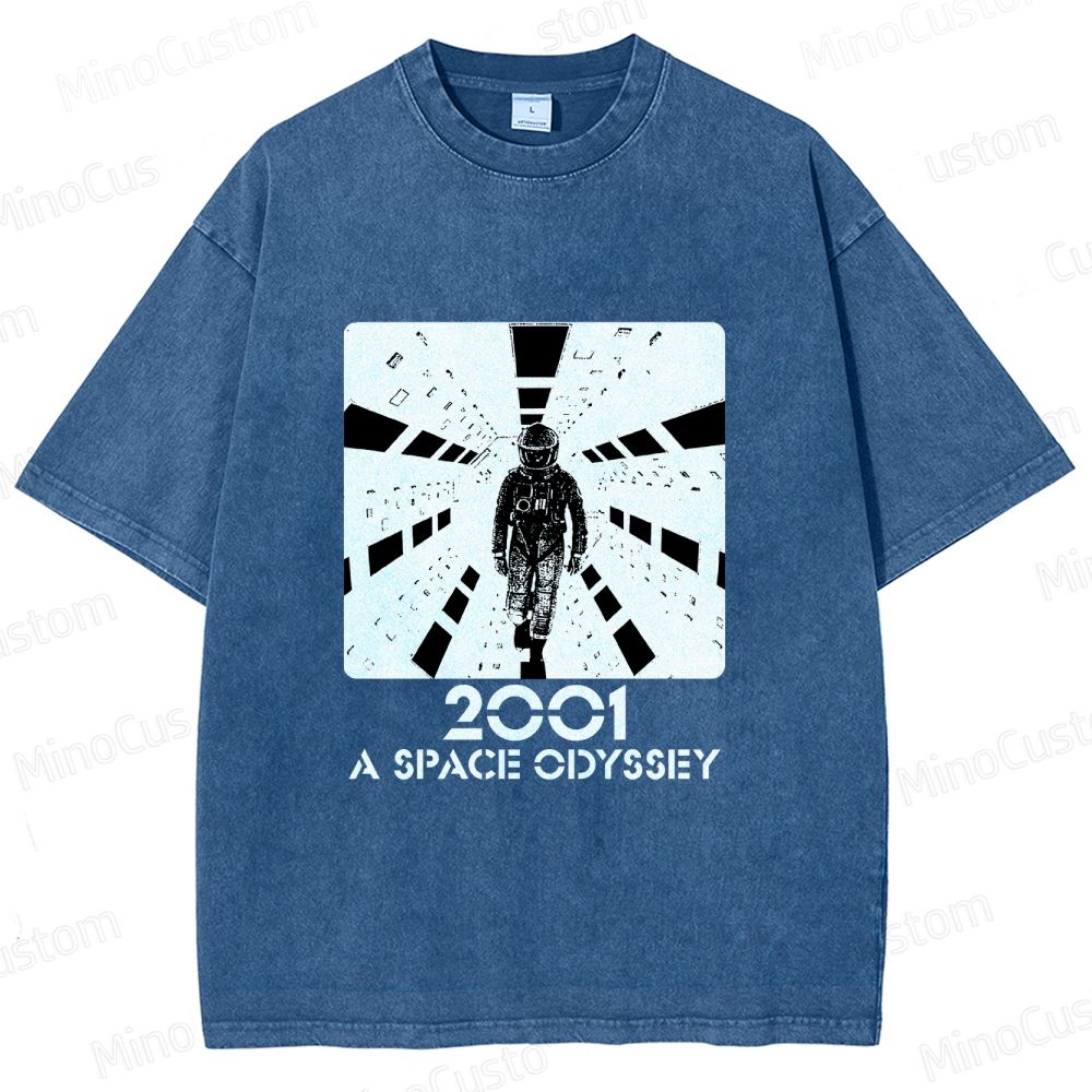 Sci - Fi Astronaut and Space Scene Graphic Short - Sleeve T - Shirt