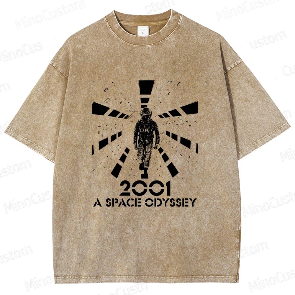 Sci - Fi Astronaut and Space Scene Graphic Short - Sleeve T - Shirt