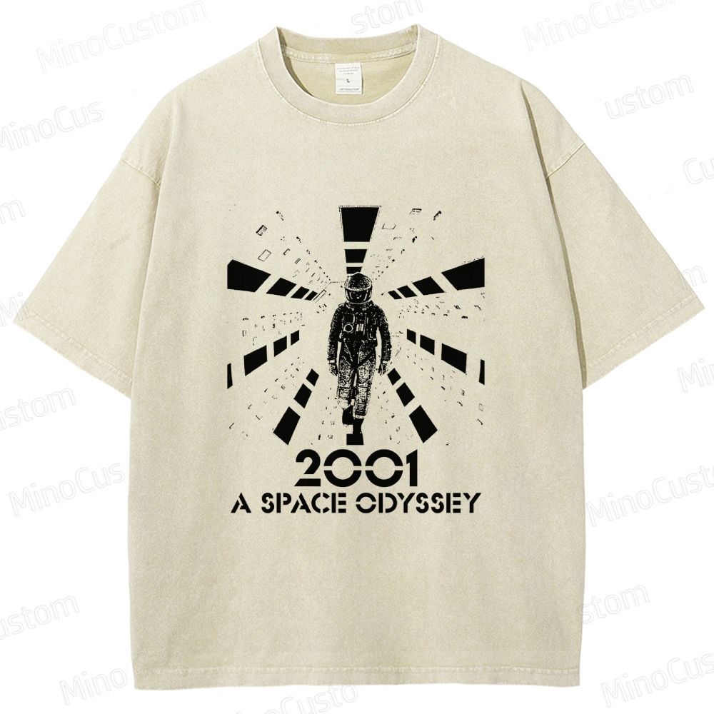 Sci - Fi Astronaut and Space Scene Graphic Short - Sleeve T - Shirt