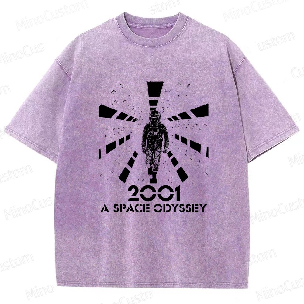 Sci - Fi Astronaut and Space Scene Graphic Short - Sleeve T - Shirt