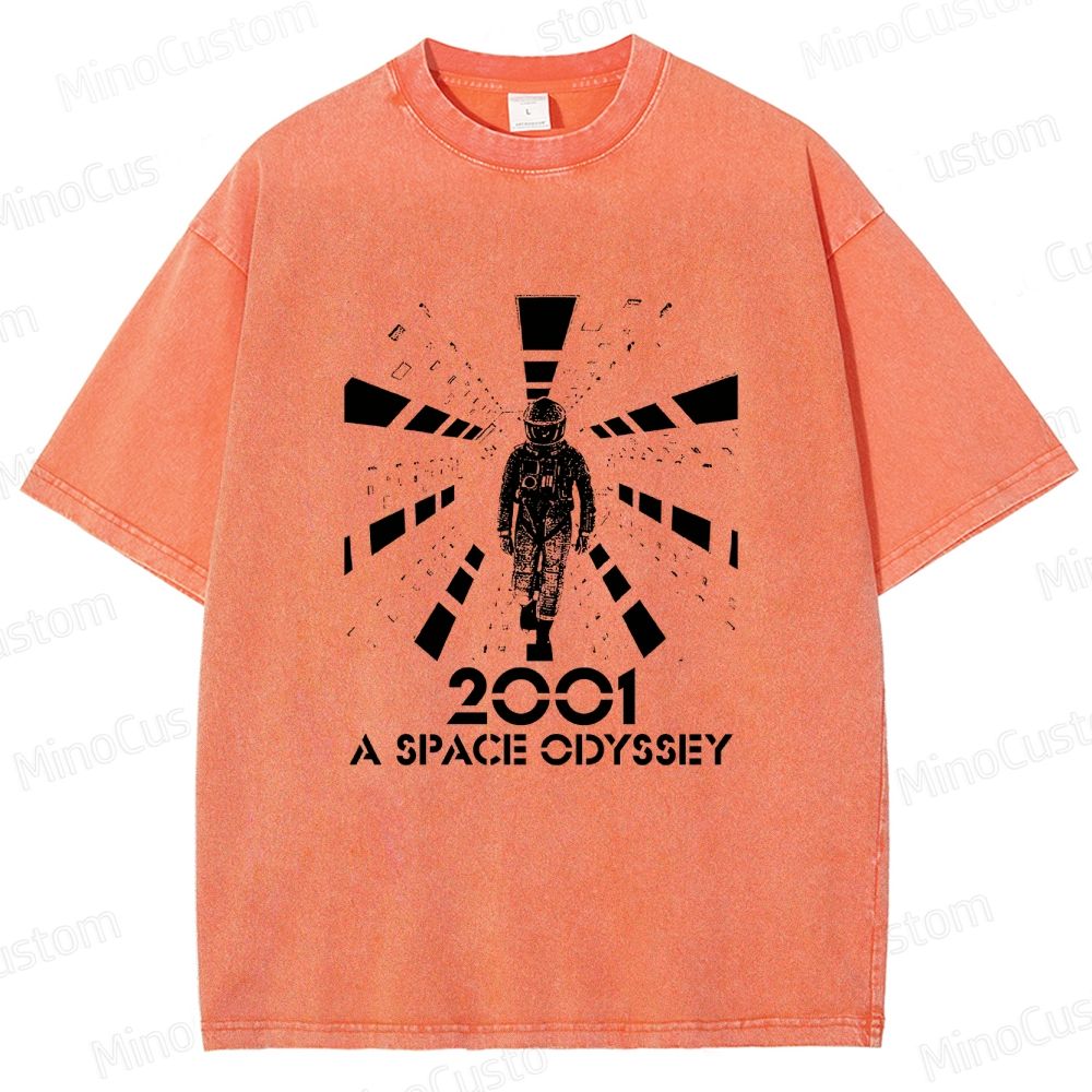 Sci - Fi Astronaut and Space Scene Graphic Short - Sleeve T - Shirt