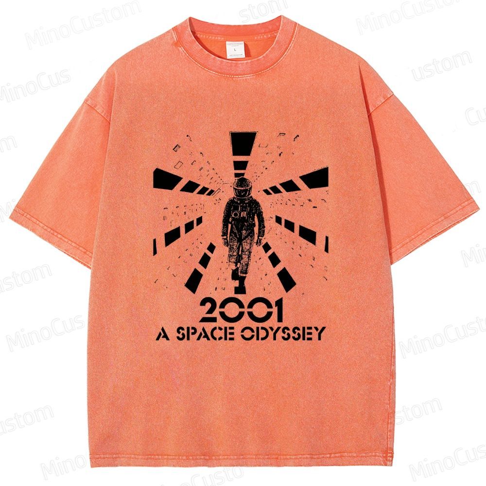 Sci - Fi Astronaut and Space Scene Graphic Short - Sleeve T - Shirt