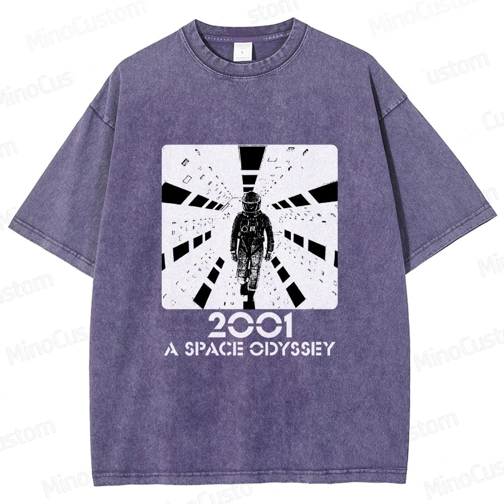 Sci - Fi Astronaut and Space Scene Graphic Short - Sleeve T - Shirt