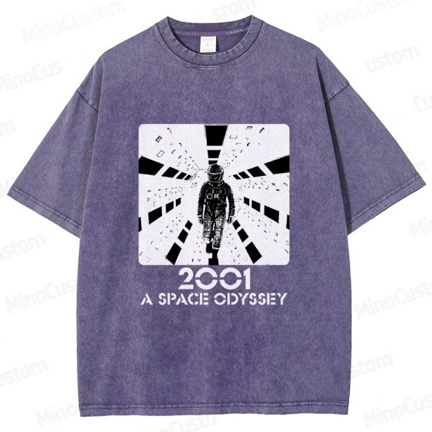 Sci - Fi Astronaut and Space Scene Graphic Short - Sleeve T - Shirt