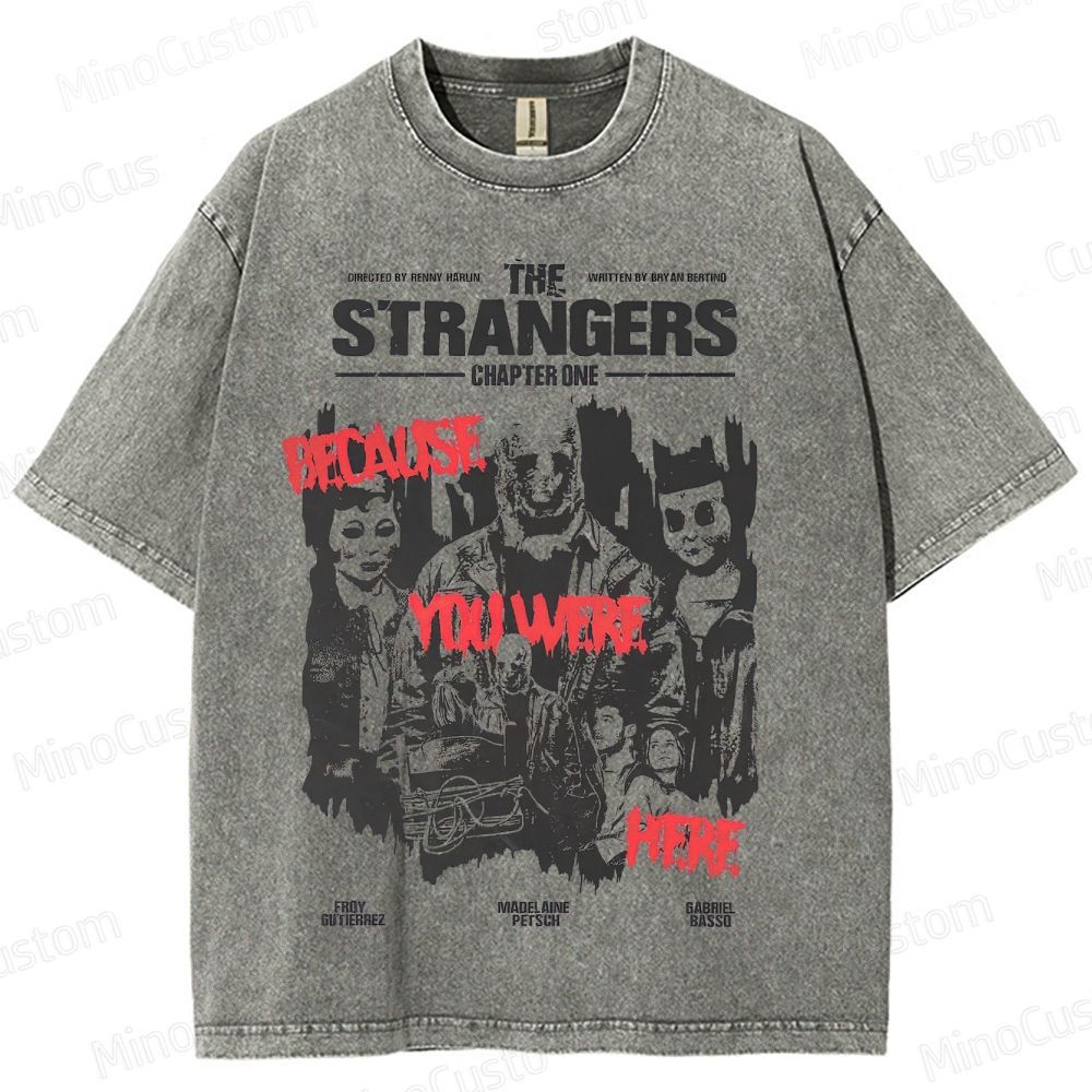 The Strangers: Chapter One Horror Character and Text Graphic Washed Vintage T - Shirt