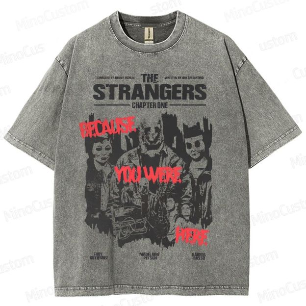 The Strangers: Chapter One Horror Character and Text Graphic Washed Vintage T - Shirt