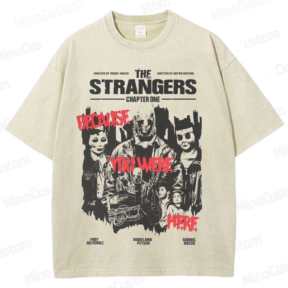 The Strangers: Chapter One Horror Character and Text Graphic Washed Vintage T - Shirt