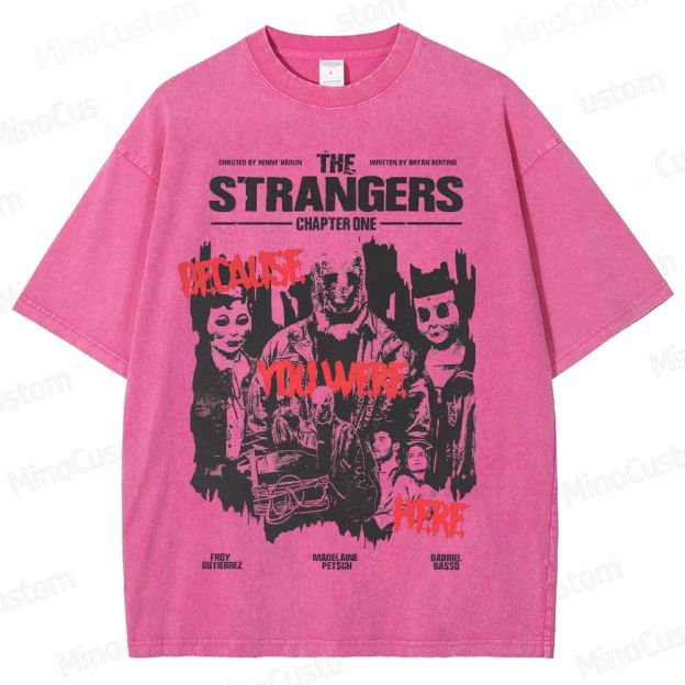 The Strangers: Chapter One Horror Character and Text Graphic Washed Vintage T - Shirt