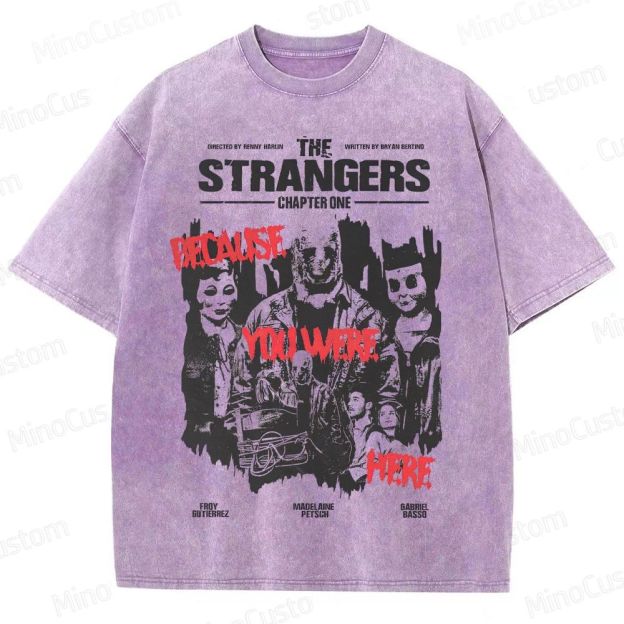 The Strangers: Chapter One Horror Character and Text Graphic Washed Vintage T - Shirt