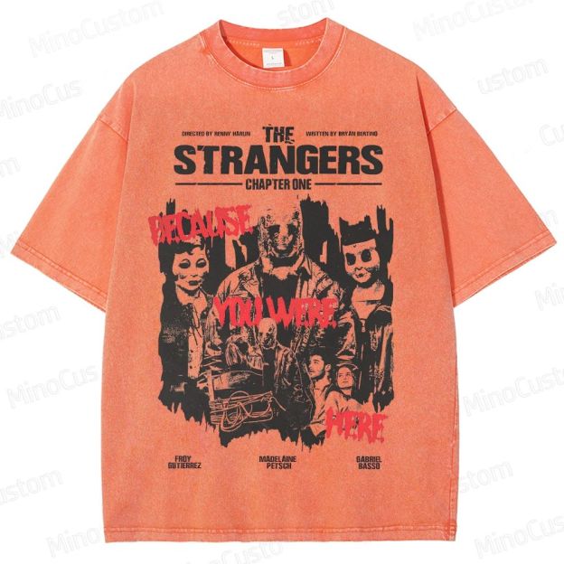The Strangers: Chapter One Horror Character and Text Graphic Washed Vintage T - Shirt