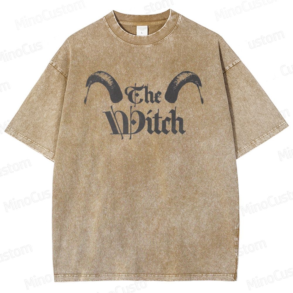 The Witch Character and Text Graphic Washed Vintage T - Shirt