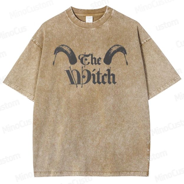The Witch Character and Text Graphic Washed Vintage T - Shirt