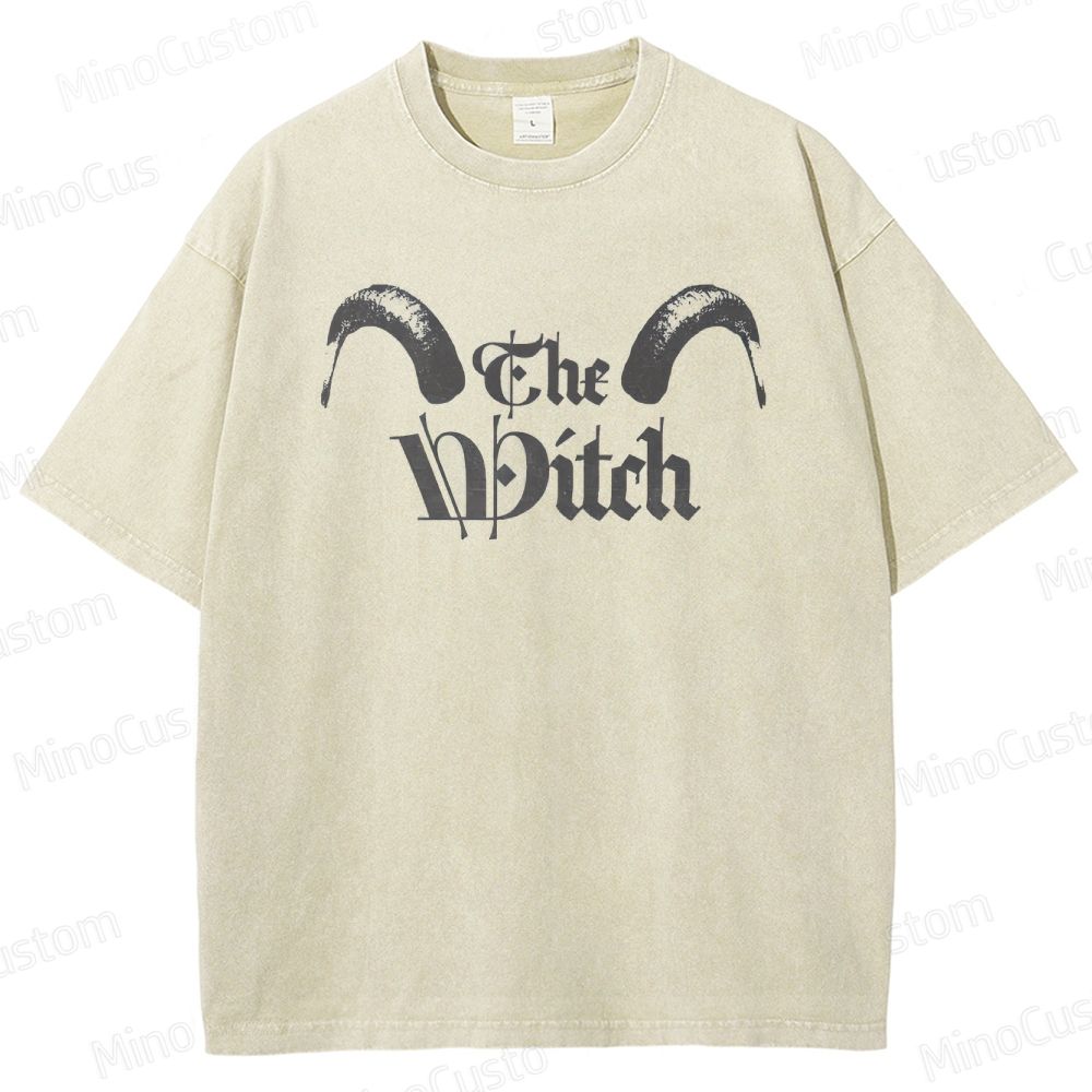 The Witch Character and Text Graphic Washed Vintage T - Shirt