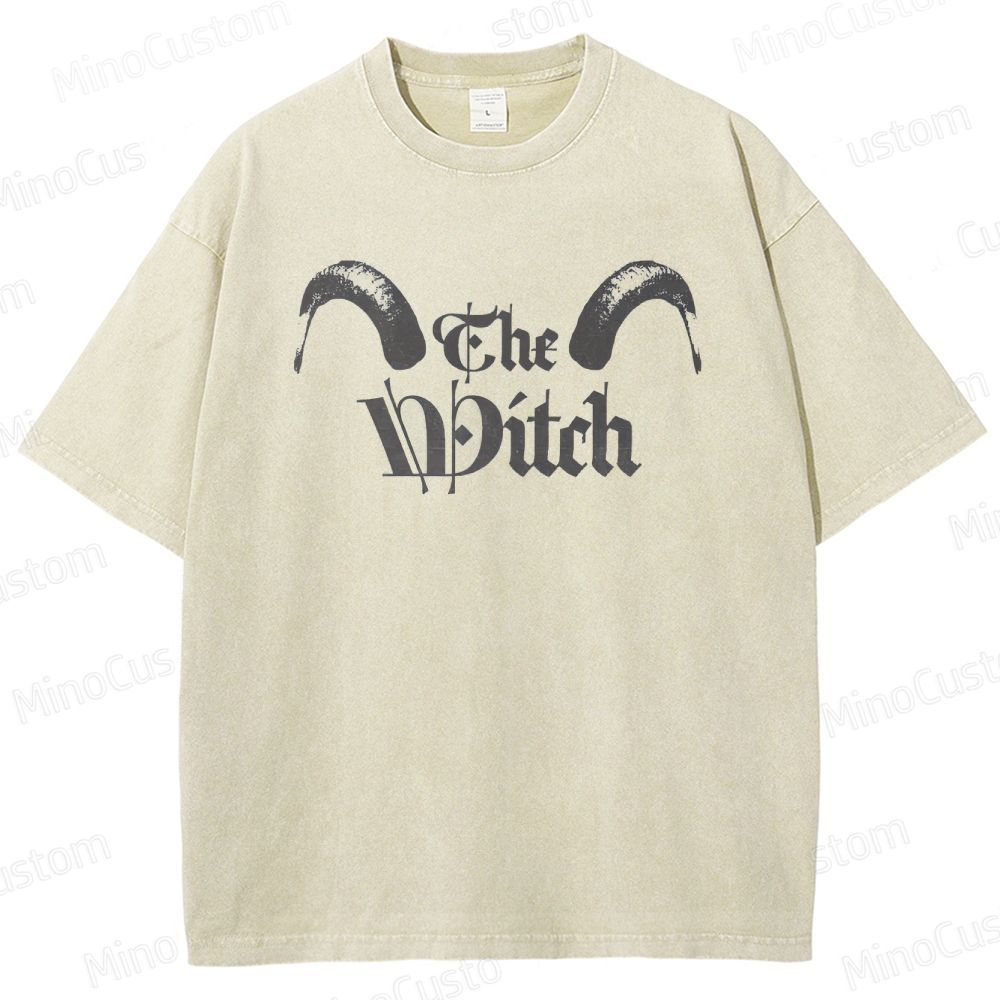 The Witch Character and Text Graphic Washed Vintage T - Shirt
