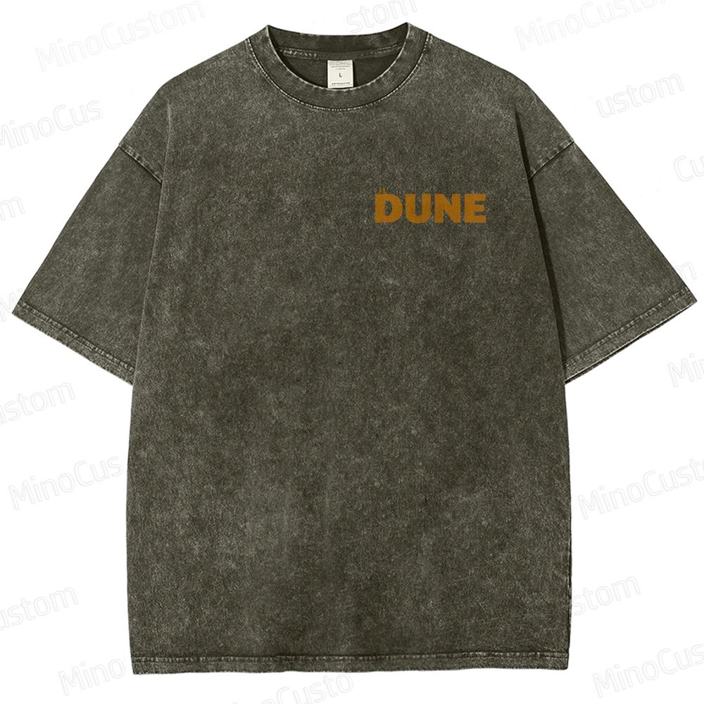 Dune Character and Text Graphic Washed Vintage T - Shirt