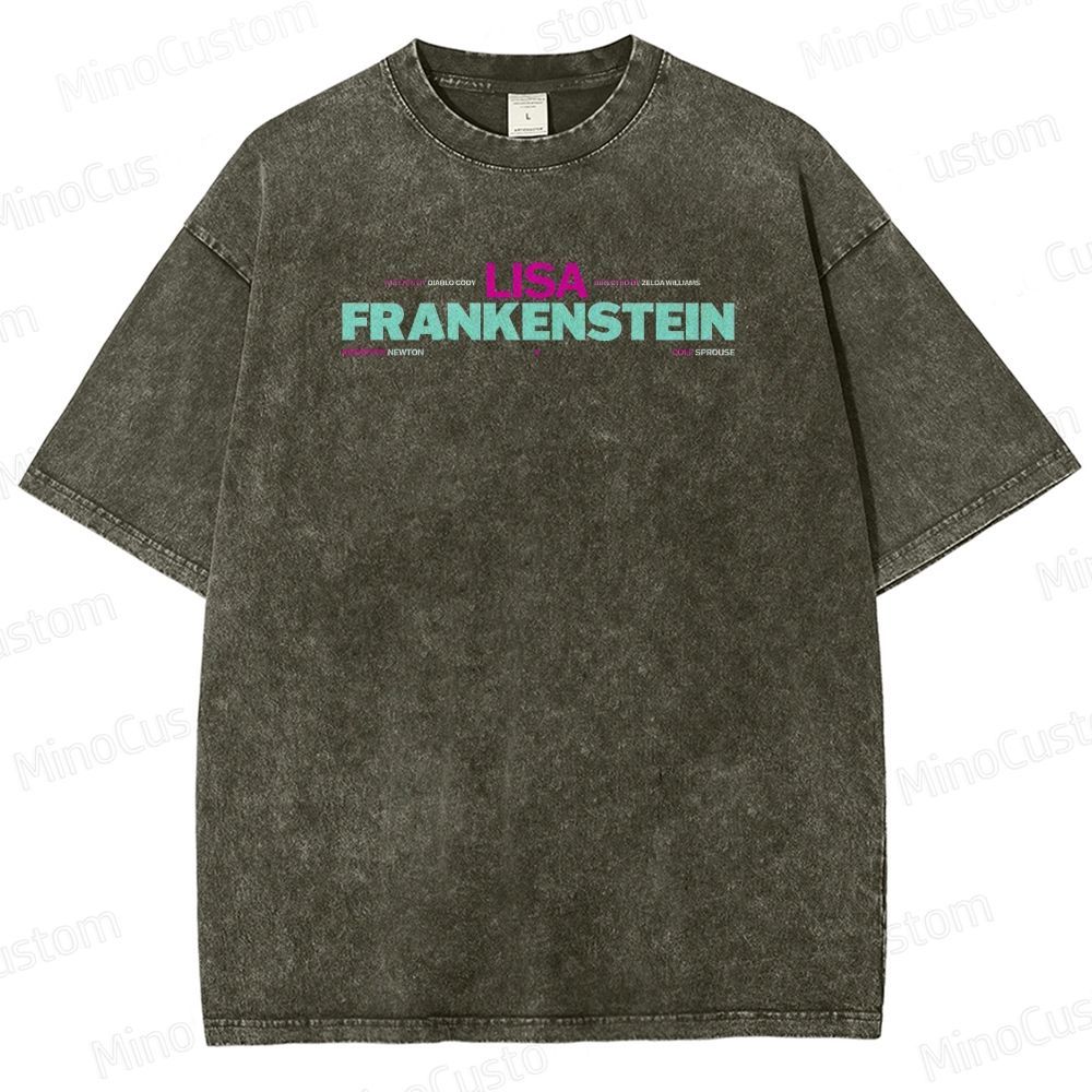 Lisa Frankenstein Character and Text Graphic Washed Vintage T - Shirt