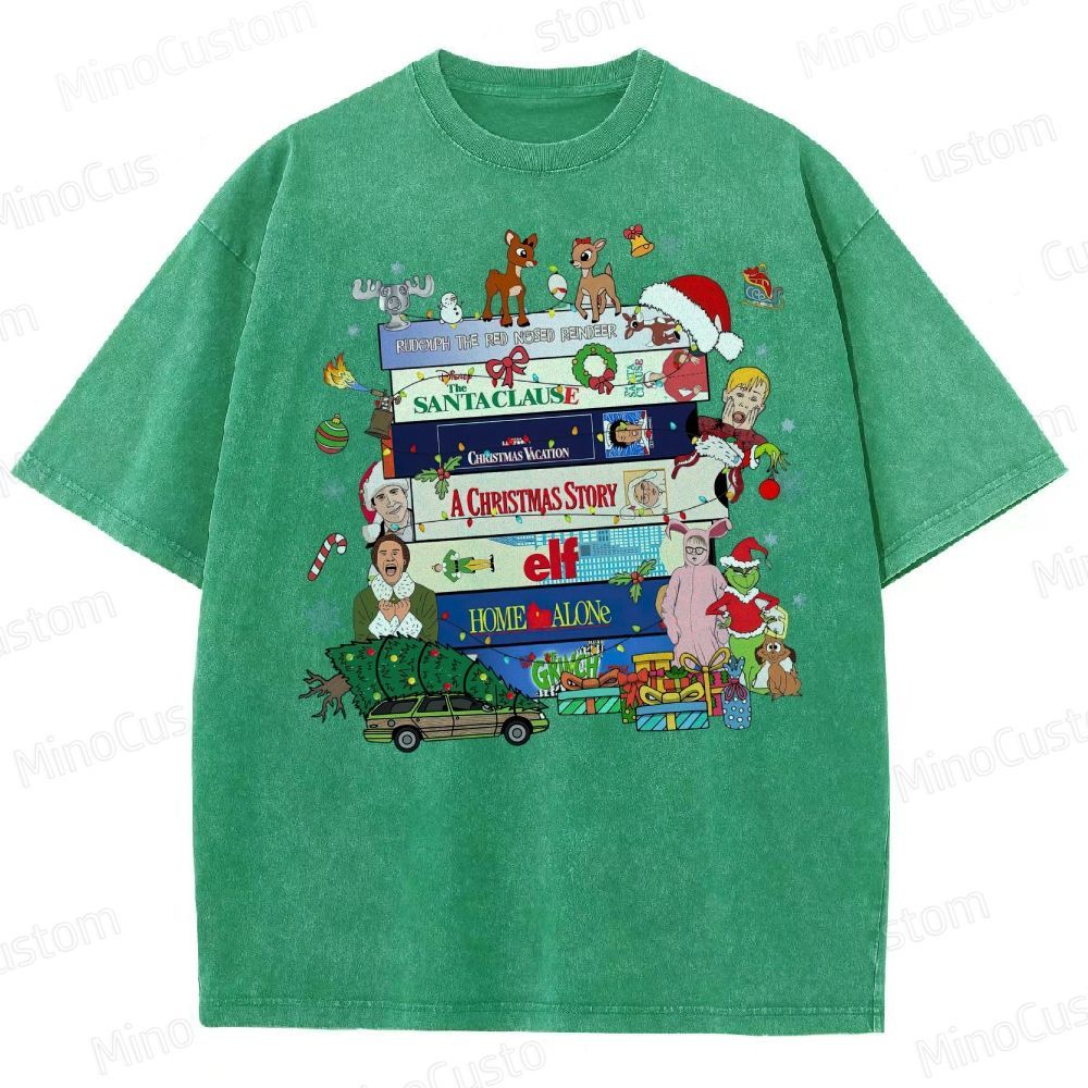 90s Christmas Movie  Washed T-Shirt 