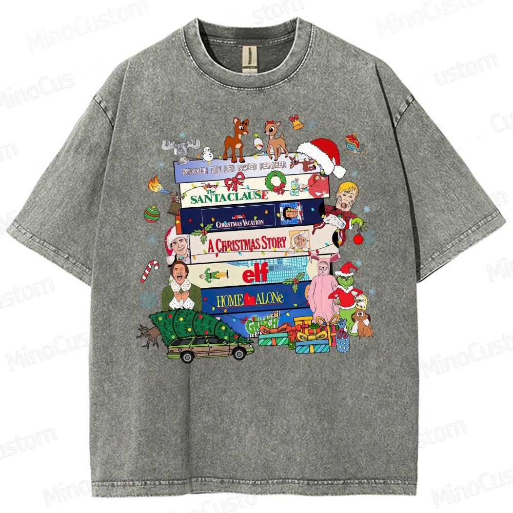 90s Christmas Movie  Washed T-Shirt 