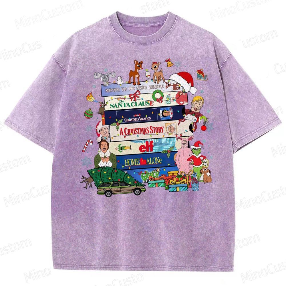 90s Christmas Movie  Washed T-Shirt 