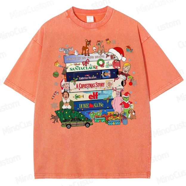 90s Christmas Movie  Washed T-Shirt 