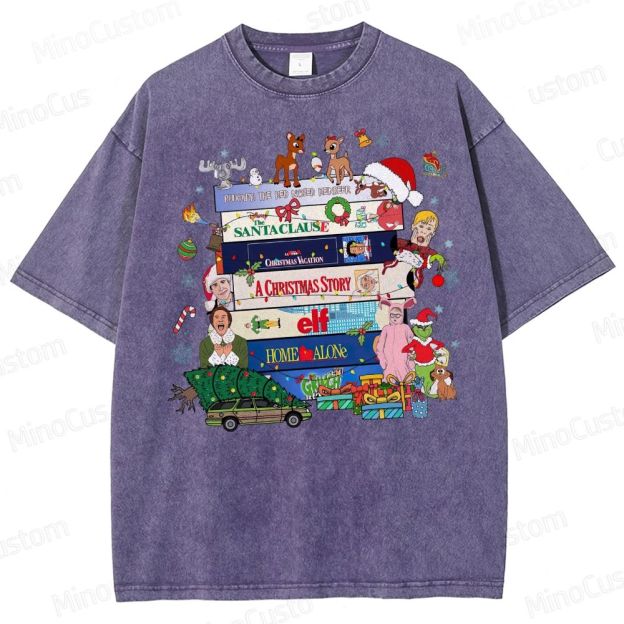 90s Christmas Movie  Washed T-Shirt 