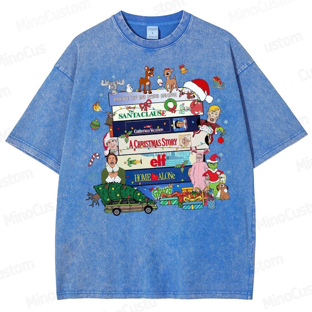 90s Christmas Movie  Washed T-Shirt 