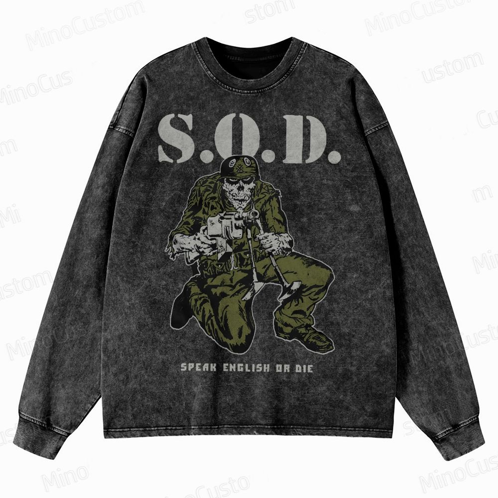 Stormtroopers Of Death Vintage Crewneck Washed Sweatshirt 
